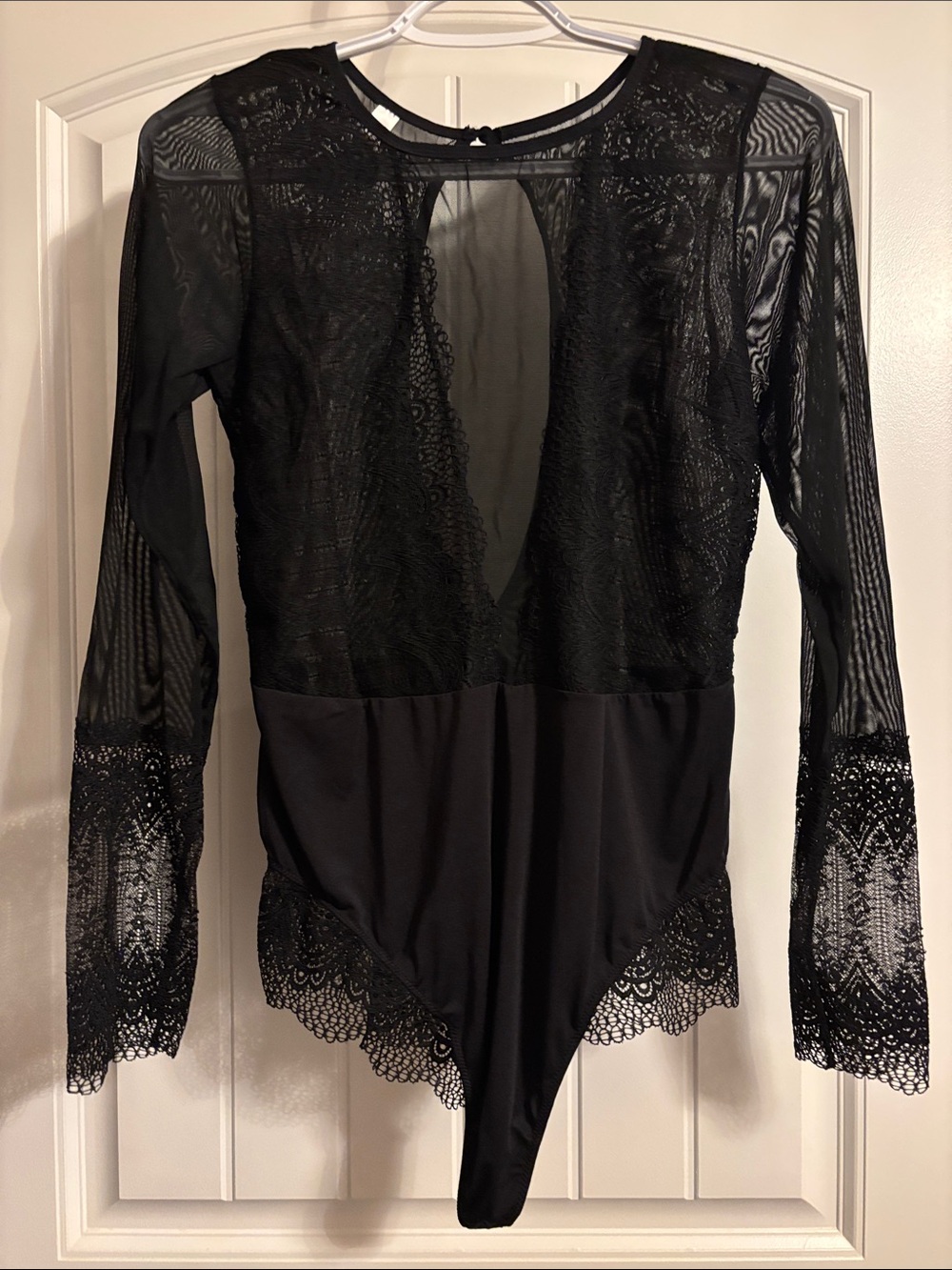 Gilligan & O'Malley Black Lace Mesh Bodysuit